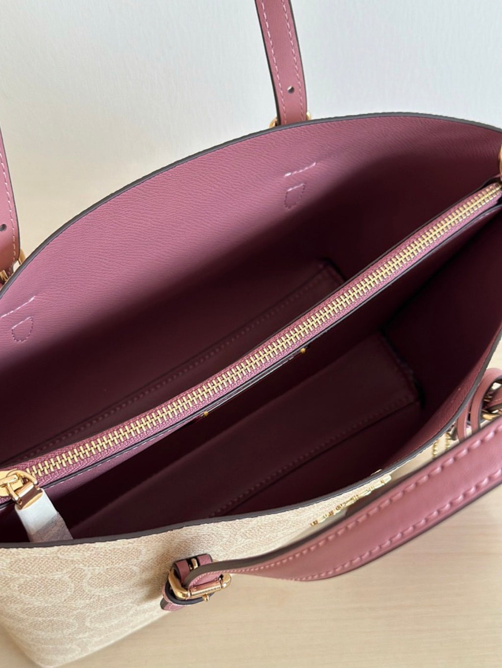 Coach Mollie Tote Bag 25 in Signature Canvas With Heart Charm
