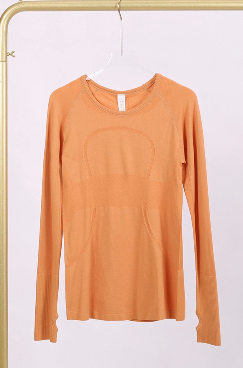 Orange long sleeve lululemon