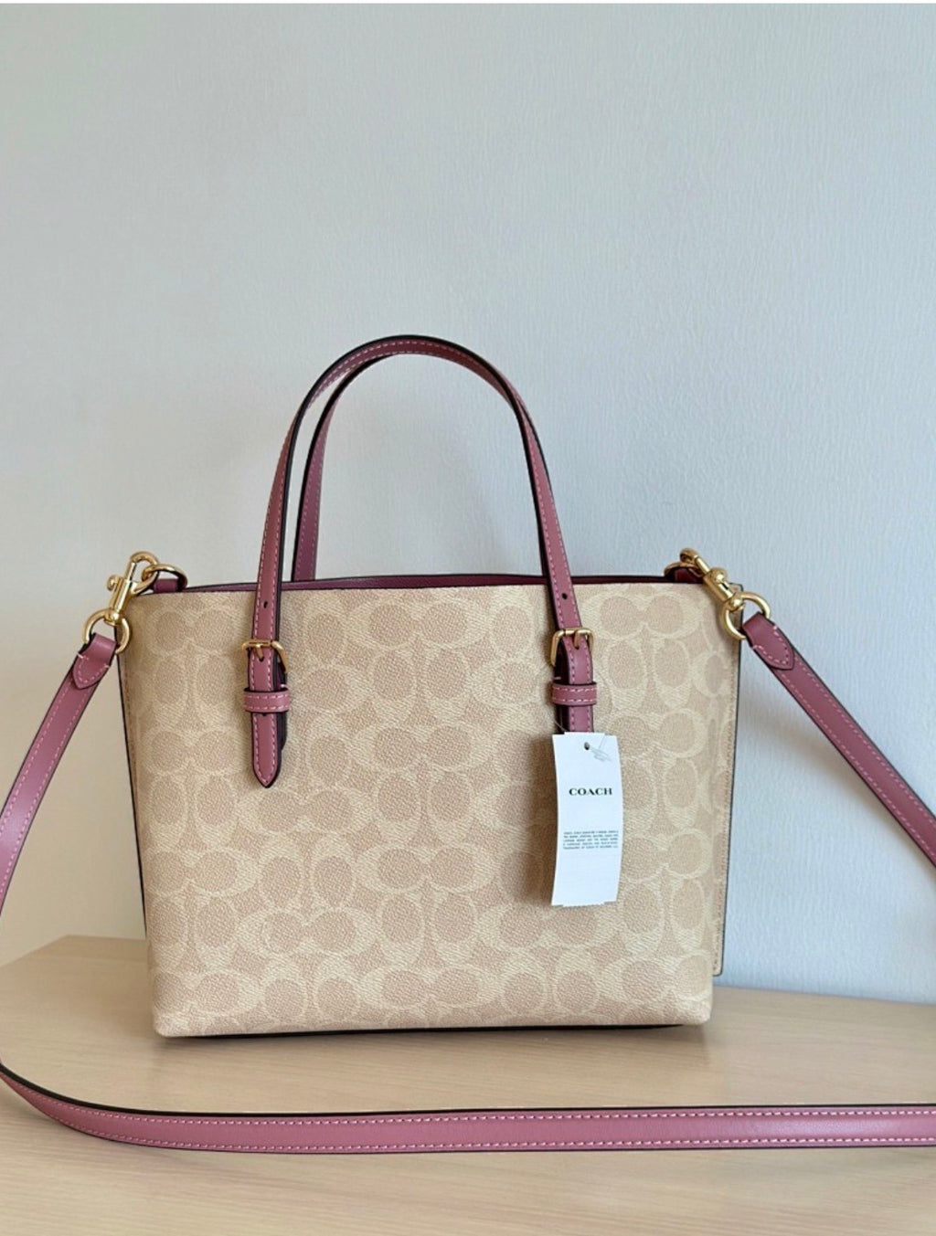 Coach Mollie Tote Bag 25 in Signature Canvas With Heart Charm