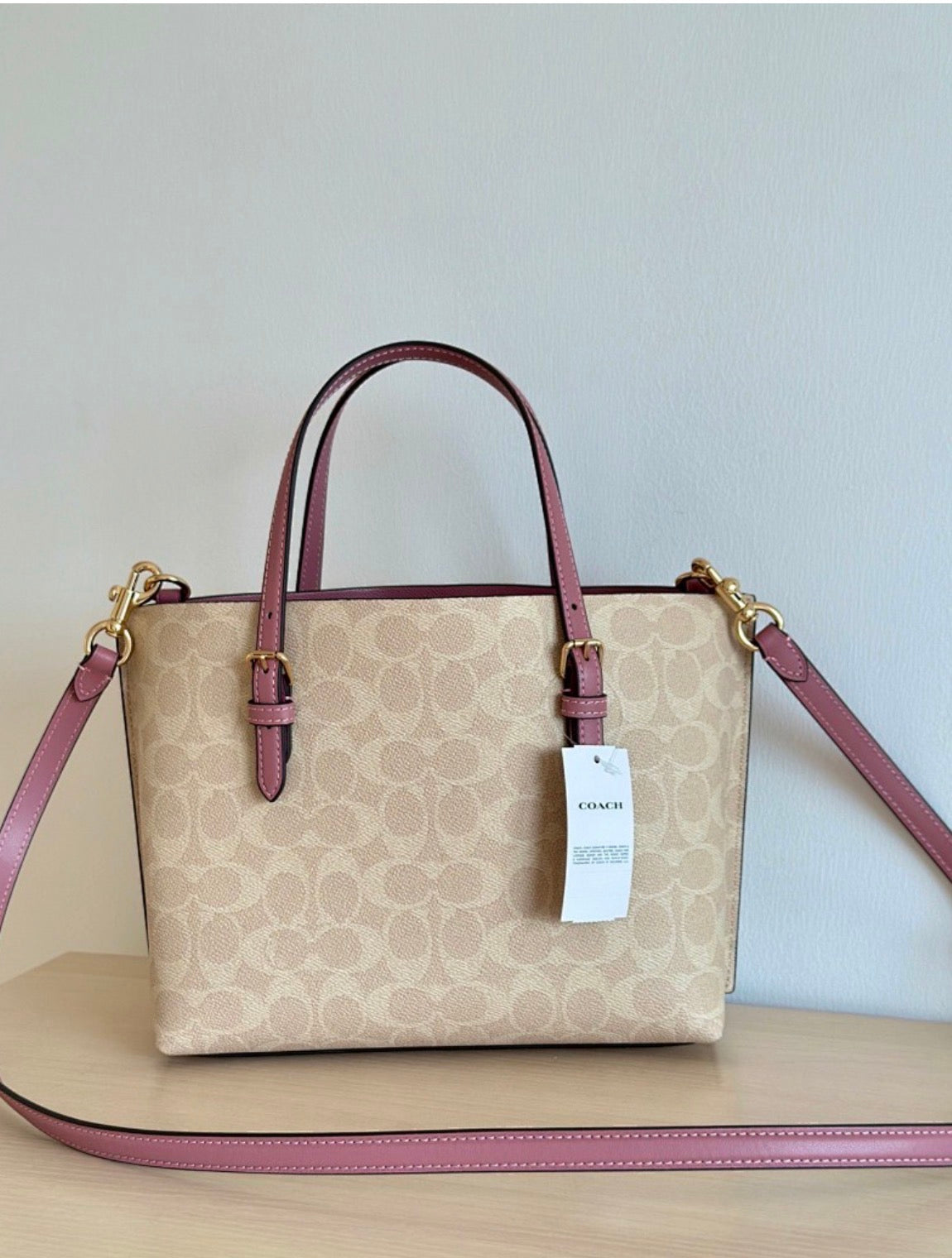Coach Mollie Tote Bag 25 in Signature Canvas With Heart Charm