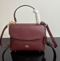 Eather Coach Emory top handle bag with gold hardware