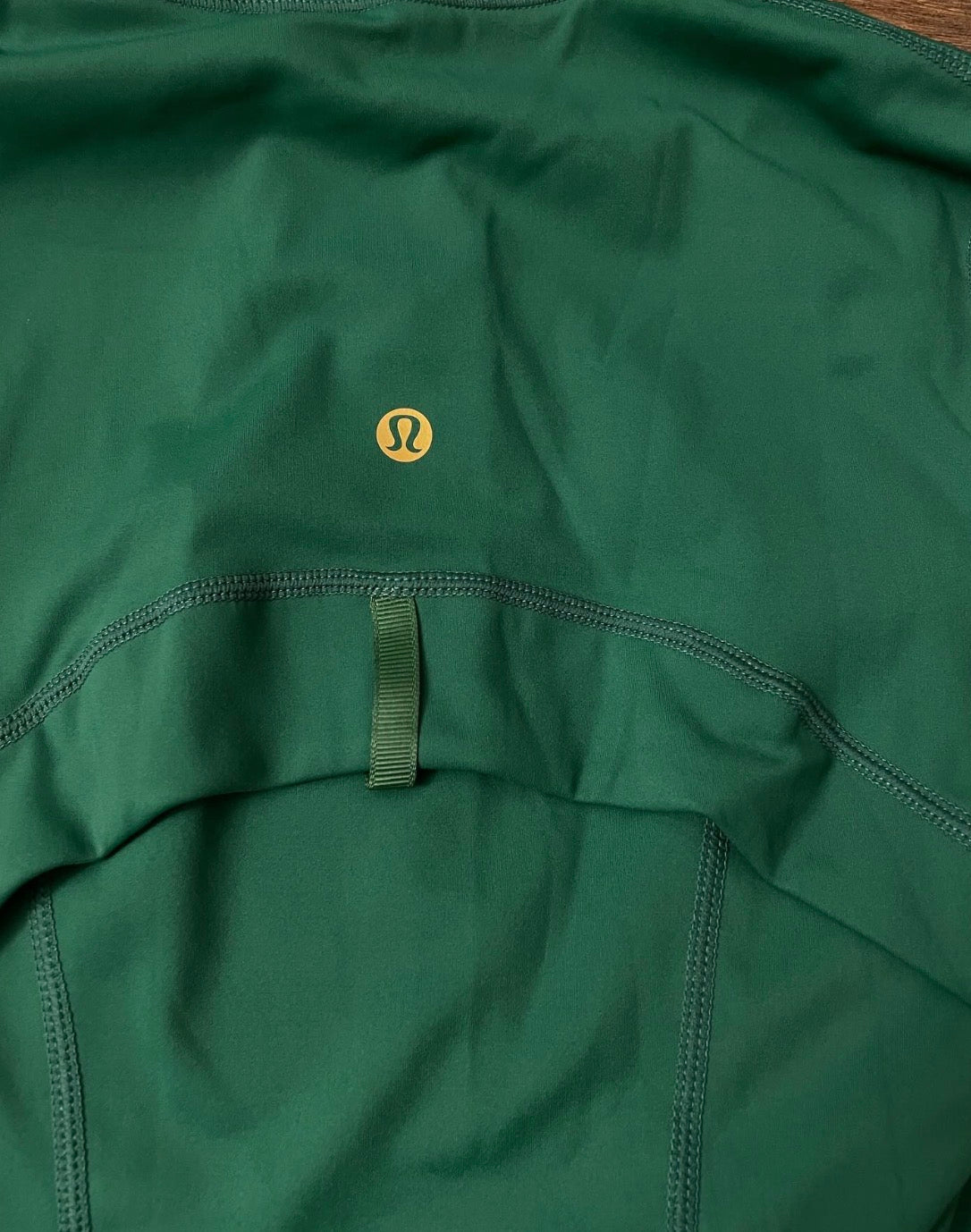 Green lululemon define+ gold zipper