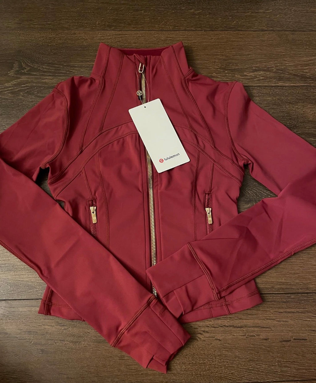 Cropped dark red lululemon jacket