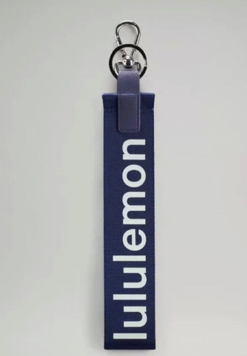 Navy blue lululemon keychain