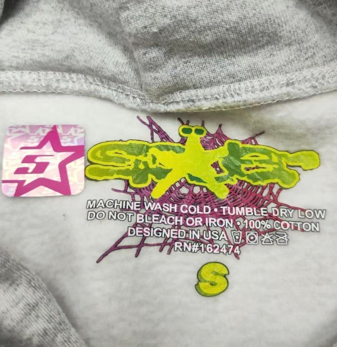 Grey spider hoodie